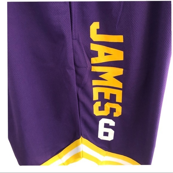 NBA Lakers LaBron James Basketball Short Purple XL & Large NWT - Picture 9 of 12